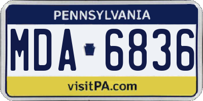 PA license plate MDA6836