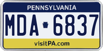 PA license plate MDA6837