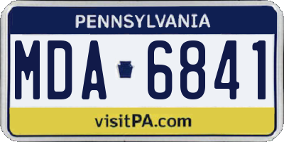 PA license plate MDA6841