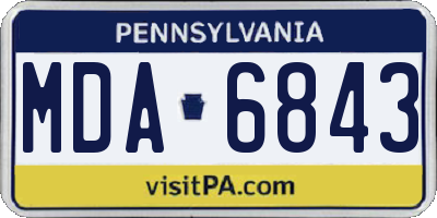 PA license plate MDA6843