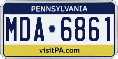 PA license plate MDA6861