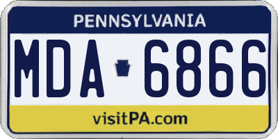 PA license plate MDA6866