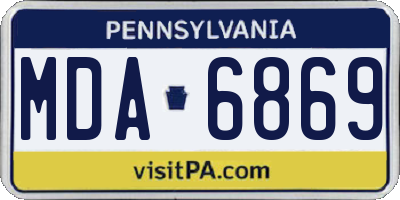 PA license plate MDA6869