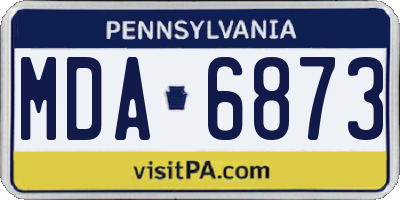 PA license plate MDA6873