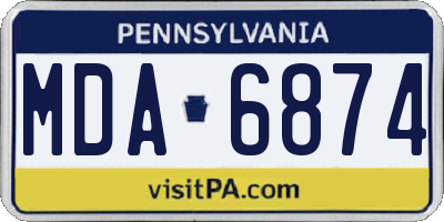PA license plate MDA6874