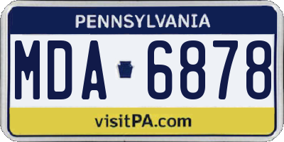 PA license plate MDA6878