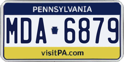 PA license plate MDA6879