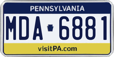 PA license plate MDA6881