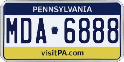 PA license plate MDA6888