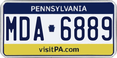 PA license plate MDA6889