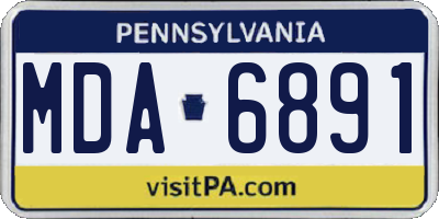 PA license plate MDA6891