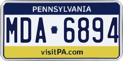 PA license plate MDA6894