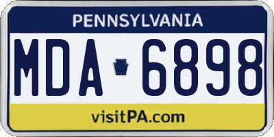 PA license plate MDA6898