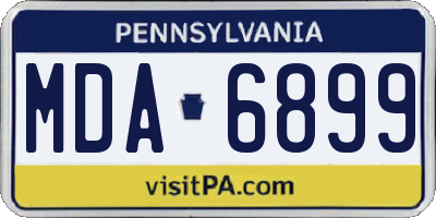 PA license plate MDA6899