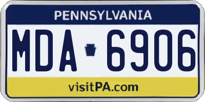 PA license plate MDA6906