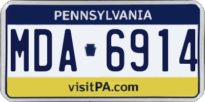 PA license plate MDA6914