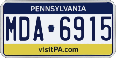 PA license plate MDA6915