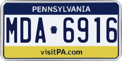 PA license plate MDA6916