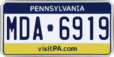 PA license plate MDA6919