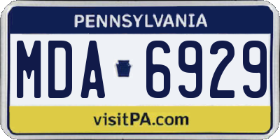 PA license plate MDA6929