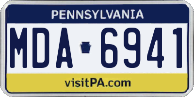 PA license plate MDA6941