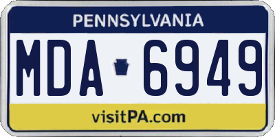 PA license plate MDA6949