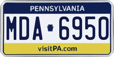 PA license plate MDA6950