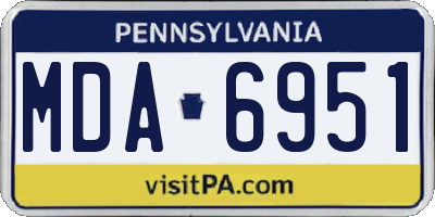 PA license plate MDA6951