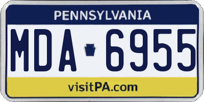 PA license plate MDA6955