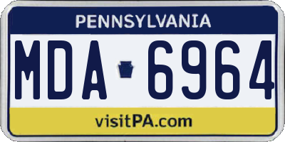 PA license plate MDA6964
