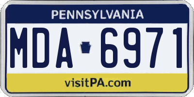 PA license plate MDA6971