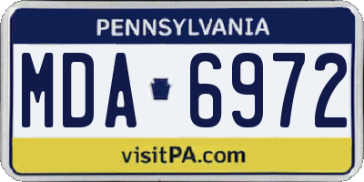 PA license plate MDA6972