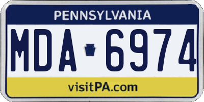 PA license plate MDA6974
