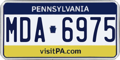 PA license plate MDA6975
