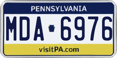 PA license plate MDA6976