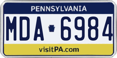 PA license plate MDA6984