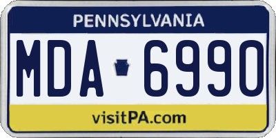 PA license plate MDA6990