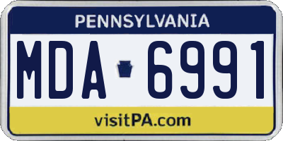 PA license plate MDA6991