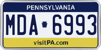 PA license plate MDA6993