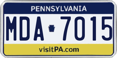 PA license plate MDA7015