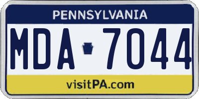 PA license plate MDA7044