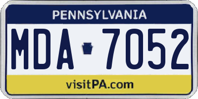 PA license plate MDA7052