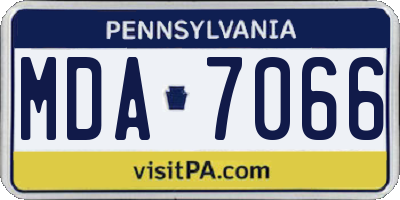 PA license plate MDA7066