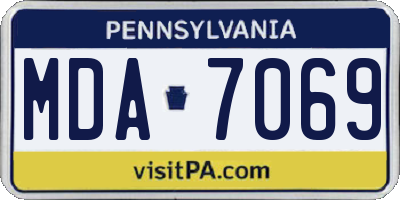 PA license plate MDA7069