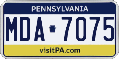 PA license plate MDA7075