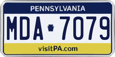 PA license plate MDA7079