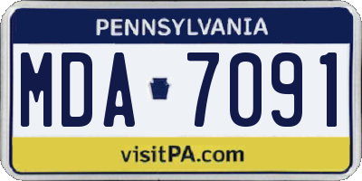 PA license plate MDA7091