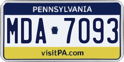 PA license plate MDA7093