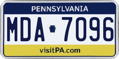 PA license plate MDA7096
