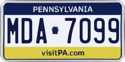 PA license plate MDA7099